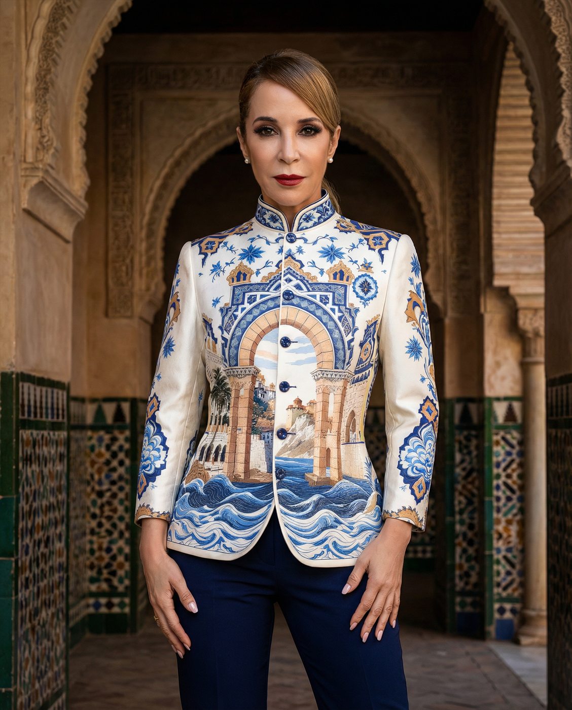 Chaqueta de mujer Alcazaba de Malaga sobre modelo
